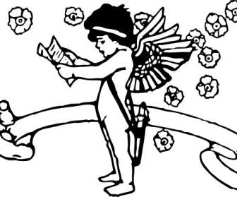 Cupid With List Clip Art