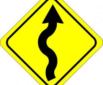 Curvy Road Ahead Sign Clip Art