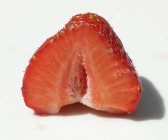 Cut In Half Strawberry Fruit