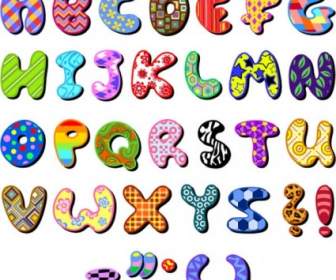 Cute Cartoon Design Series Letters Vector