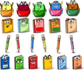 Cute Cartoon The Stationery Image Vector