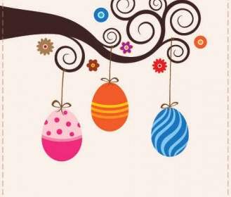 Cute Easter Card Vector Graphic