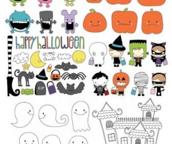 Cute Halloween Theme Vector