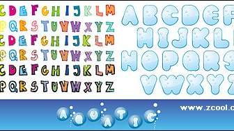Huruf-huruf Alfabet Yang Lucu Vektor Bahan