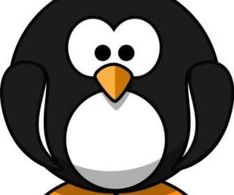 Niedliche Runde Cartoon-Pinguin