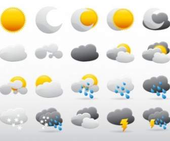 Niedliche Vektor-Wetter-icons