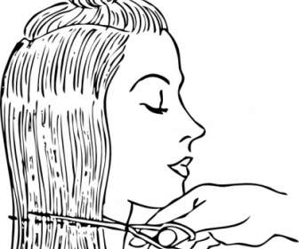 Cutting Woman S Hair Clip Art