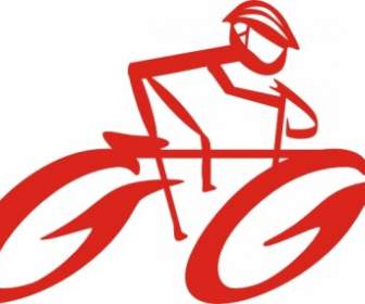 Cyclist On Bike Clip Art