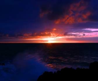 Nature Paysage De Mer Sombre Fond D'écran Coucher De Soleil