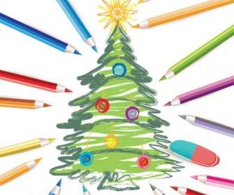 Decorated Christmas Tree Vector
