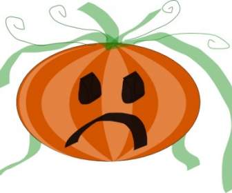Decorated Sad Pumpkin Clip Art