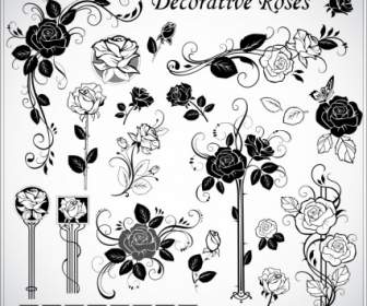 Decorative Rose Pattern Vector