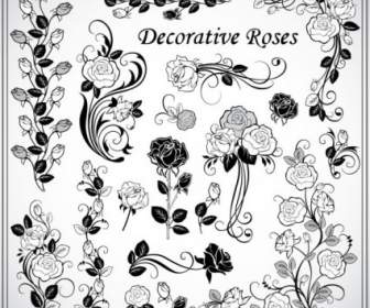 Vecteur De Roses Décoratives En Jacquard