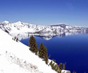 Bleu Profond Lac De Cratère Oregon