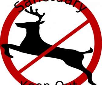 Deer Sanctuary Sign Clip Art