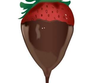美味的巧克力浸膠的草莓