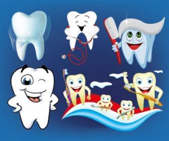 Zahnpflege Schöne Illustrationen Vektor