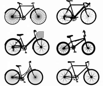 Silhuetas De Bicicleta Detalhadas