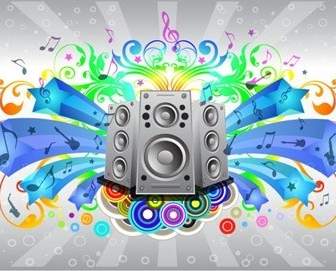 Detailed Sound Free Vector Illustration With Rainbow Gradient