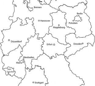 เวกเตอร์แผนที่เยอรมนี Deutschlandkarte