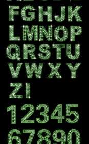 Diamond Letters And Numbers Vector Green