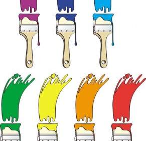 페인트 브러쉬 벡터의 다양 한 색상