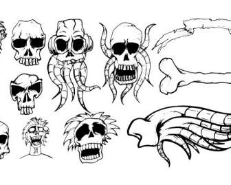 Different Types Of Skulls Free Vector