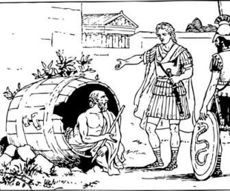 Diogenes 和亞歷山大的剪貼畫