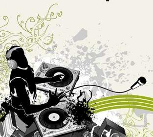 Dj Music And Fashion Pattern Vector Elements