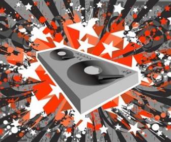 DJ-Musik-Player Mit Dem Trend Der Hintergrund-Elemente Des Vektors