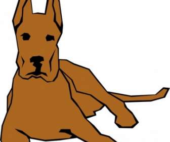 Cão Desenhado Com Clipart De Linhas Retas