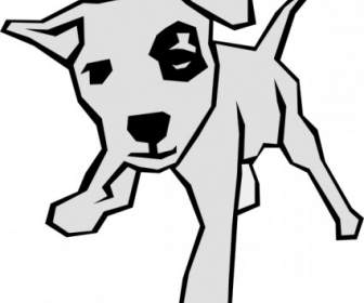 Cão Desenhado Com Clipart De Linhas Retas