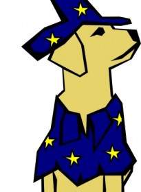 直線ウィザード衣装クリップアートで描かれた犬