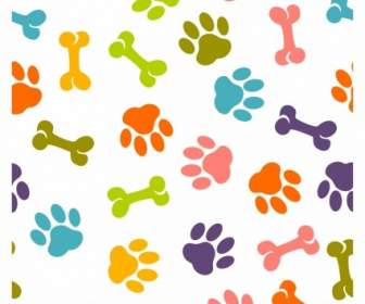 Dog Paw Seamless Pattern