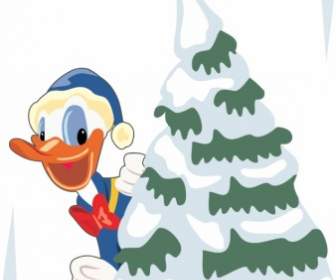 Donald Duck Cartoon Style Vecteur