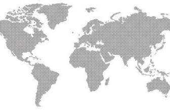 Vector Mappa Mondo Tratteggiato