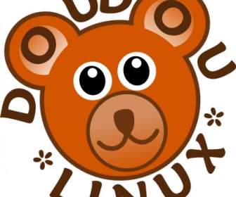Sistema De Operacional De Logotipo Doudoulinux Divertido E Acessível Para As Crianças Da Anos