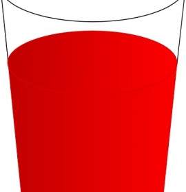 Gelas Minum Dengan Pukulan Merah Clip Art