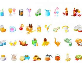 Drinks And Refreshments Small Set Of Vector