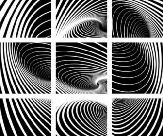 동적 흑백 나선형 패턴 벡터