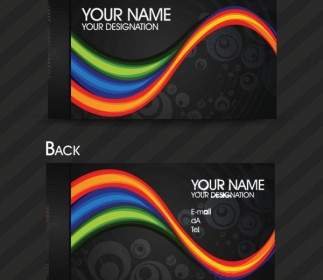 動的な色のビジネス カード テンプレート ベクトル