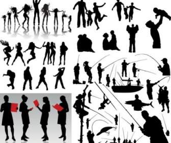 Dynamic Figures Silhouette Vector