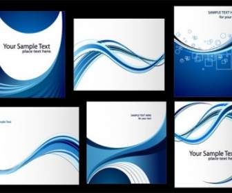 Dynamic Lines Of The Blue Card Template Vector