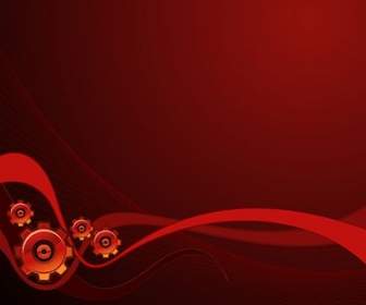 Dynamic Lines Of The Red Background And Gear