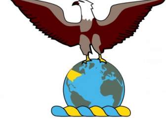 Eagle Over Globe Clip Art