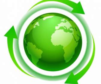 Eco Green World Or North America With Arrows