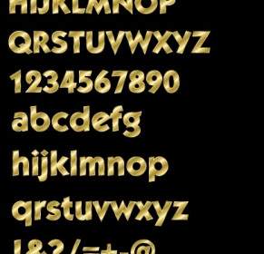 Effekt Buchstaben Alphabet Gold ClipArt