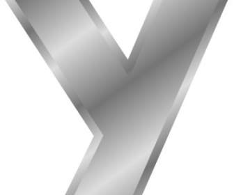 تأثير حروف الأبجدية Y الفضة قصاصة فنية