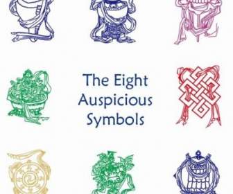 Huit Symboles Auspicieux Vector Graphic