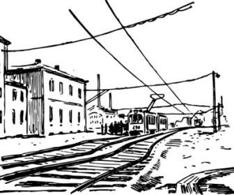 Image Clipart Scène Train électrique